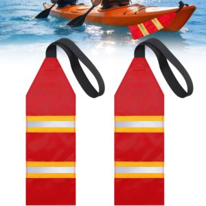 TOBWOLF 2PCS Reflective Kayak Safety Flags - High Visibility Towing Flags