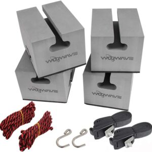 WOOWAVE Canoe Carrier Kit – 4 Foam Blocks w/ Straps & Tie-Downs