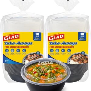 Glad 60-Pack 32 oz Round Meal Prep Containers