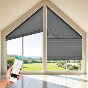 ZSTARR Motorized Honeycomb Shades for Angled Windows