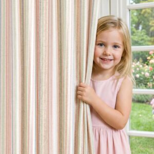 jinchan Candy Striped Linen Curtains 2 Panels