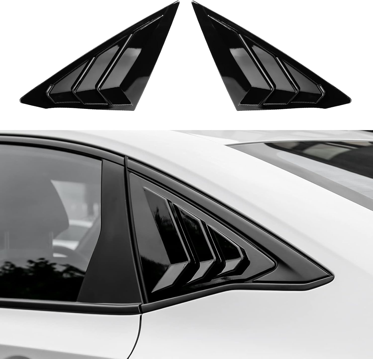Honda Civic 11th Gen Rear Window Louvers (11-26) - Black
