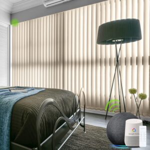 Yoolax Motorized Vertical Blinds – Smart Blackout Sliding Door Shades