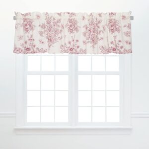Nelly Red Floral Cotton Valances - 2-Pc Set 15x72"