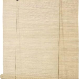 BAYUE Bamboo Roller Blinds 42x72in, Natural Privacy Shades