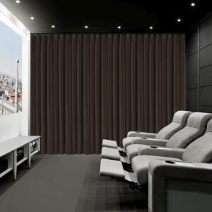 FCosie Velvet Theater Curtains 200" W x 96" L, Chocolate