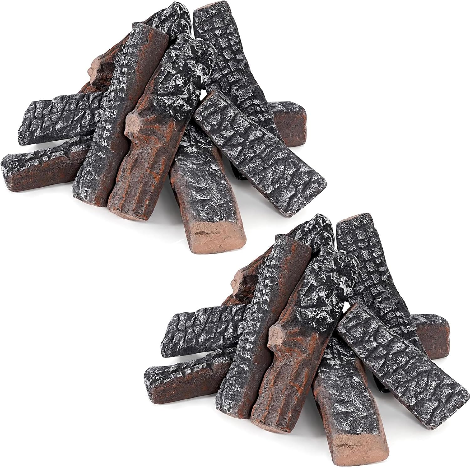 2x8 Pcs Ceramic Gas Fire Pit Logs Set