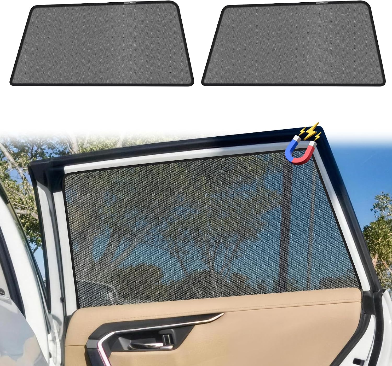 Toyota RAV4 Rear Window Sun Shades – 2PCS Magnetic UV Protection