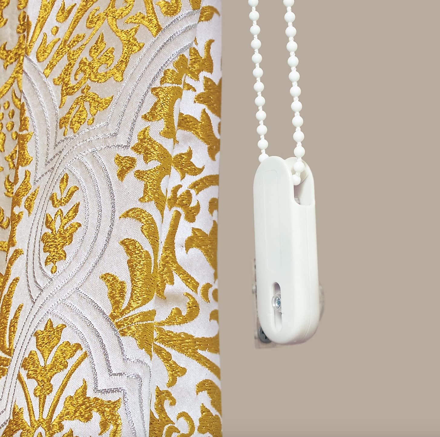 White Cord Tension Device for Window Treatments