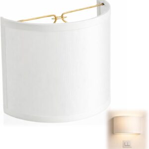 VIHOSE 4.5" Half Barrel Wall Sconce Shade, White