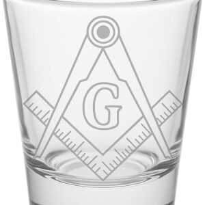 Masonic Live Better 3D Engraved Shot Glass - 1.5 oz