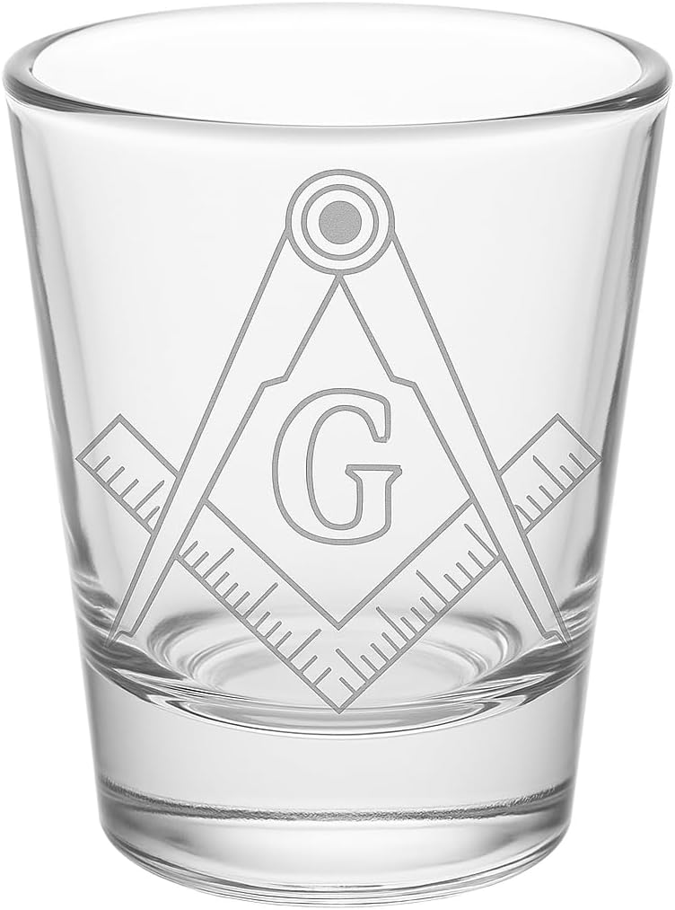 Masonic Live Better 3D Engraved Shot Glass - 1.5 oz