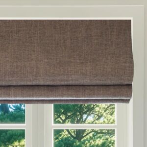DEJAVU Brown Cordless Roman Shades, Custom Blackout Lined