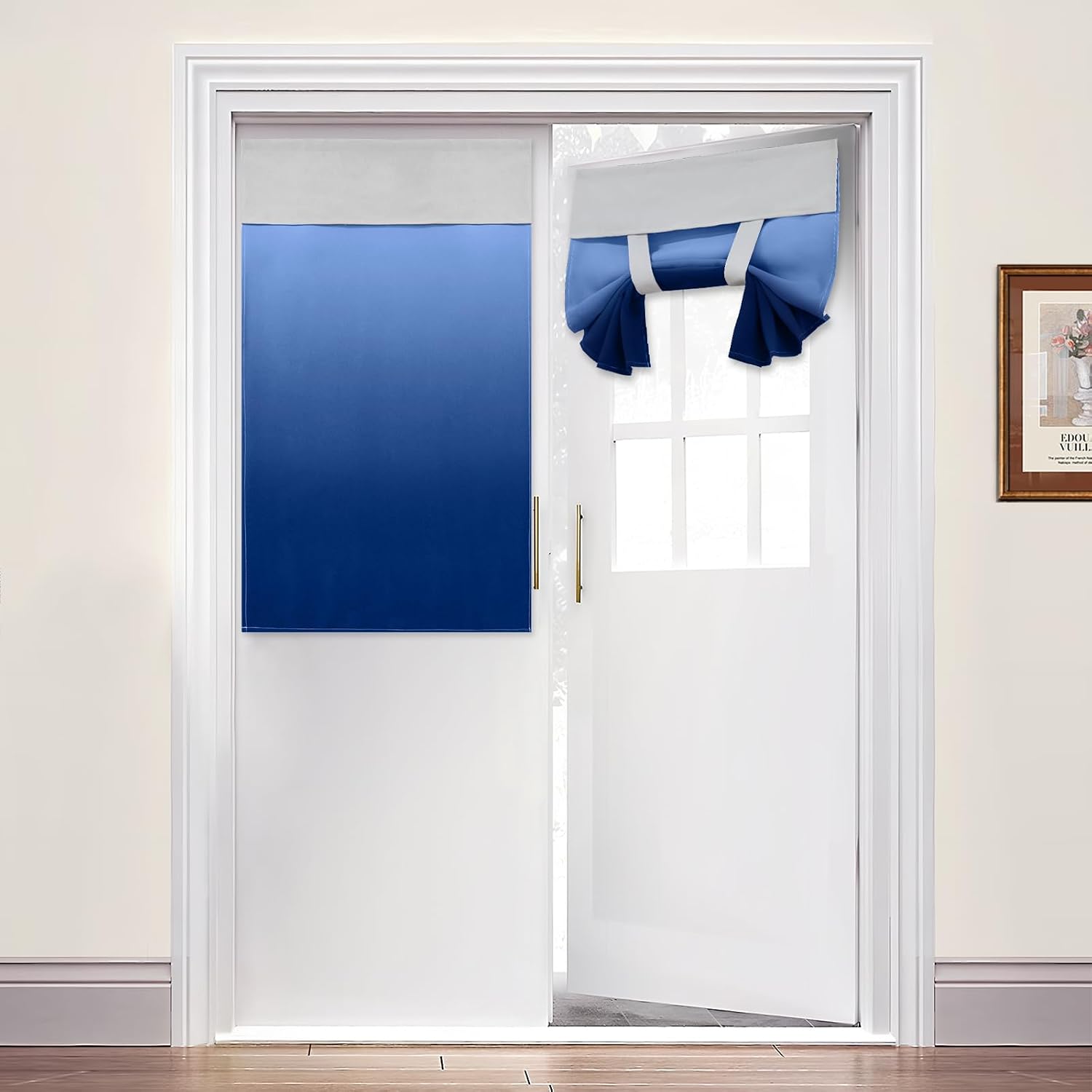 Yakamok Ombre Blue Door Curtains, Blackout 26x42"