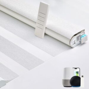 Persilux Smart Zebra Blinds, No-Drill Motorized, White