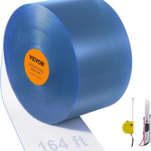 VEVOR Clear PVC Strip Curtain, 164' x 8" x 0.08"