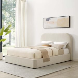 Modway Keynote King Upholstered Bed Frame, Ivory