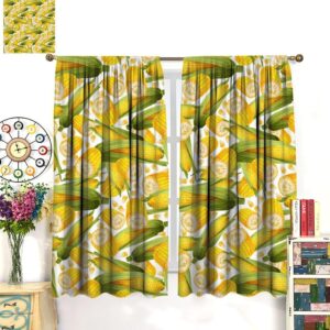 Blackout Corn Pattern Curtains - 42x45 in, 2-Panel Set