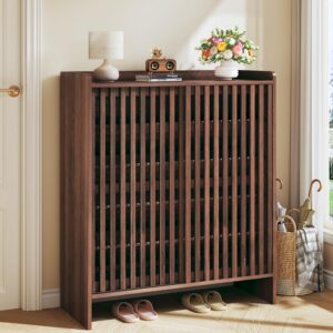 HUAHUU 5-Tier Shoe Cabinet w/ Sliding Doors