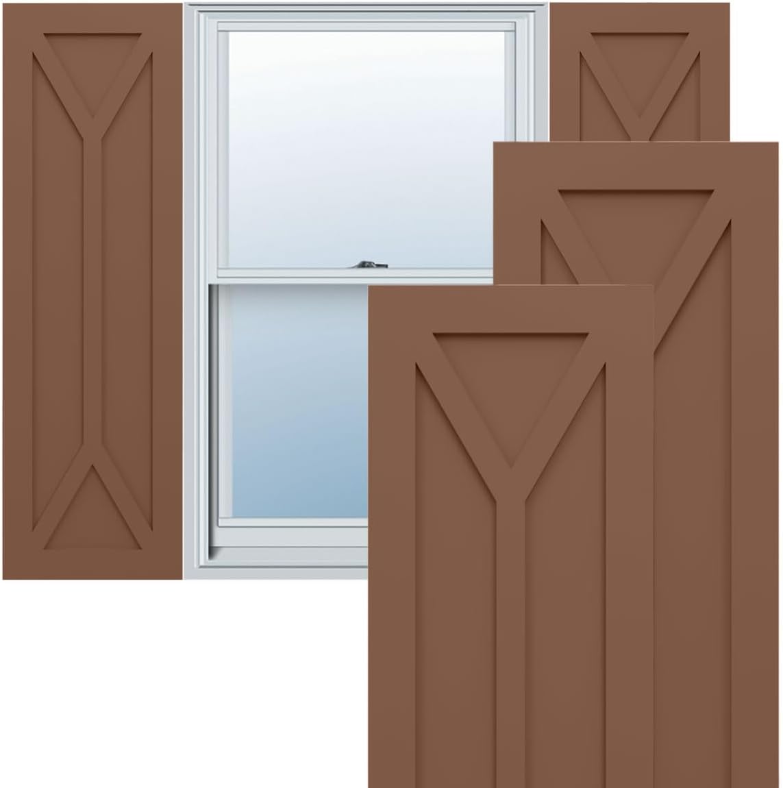 12"W x 29"H PVC San Carlos Shutters - Burnt Toffee