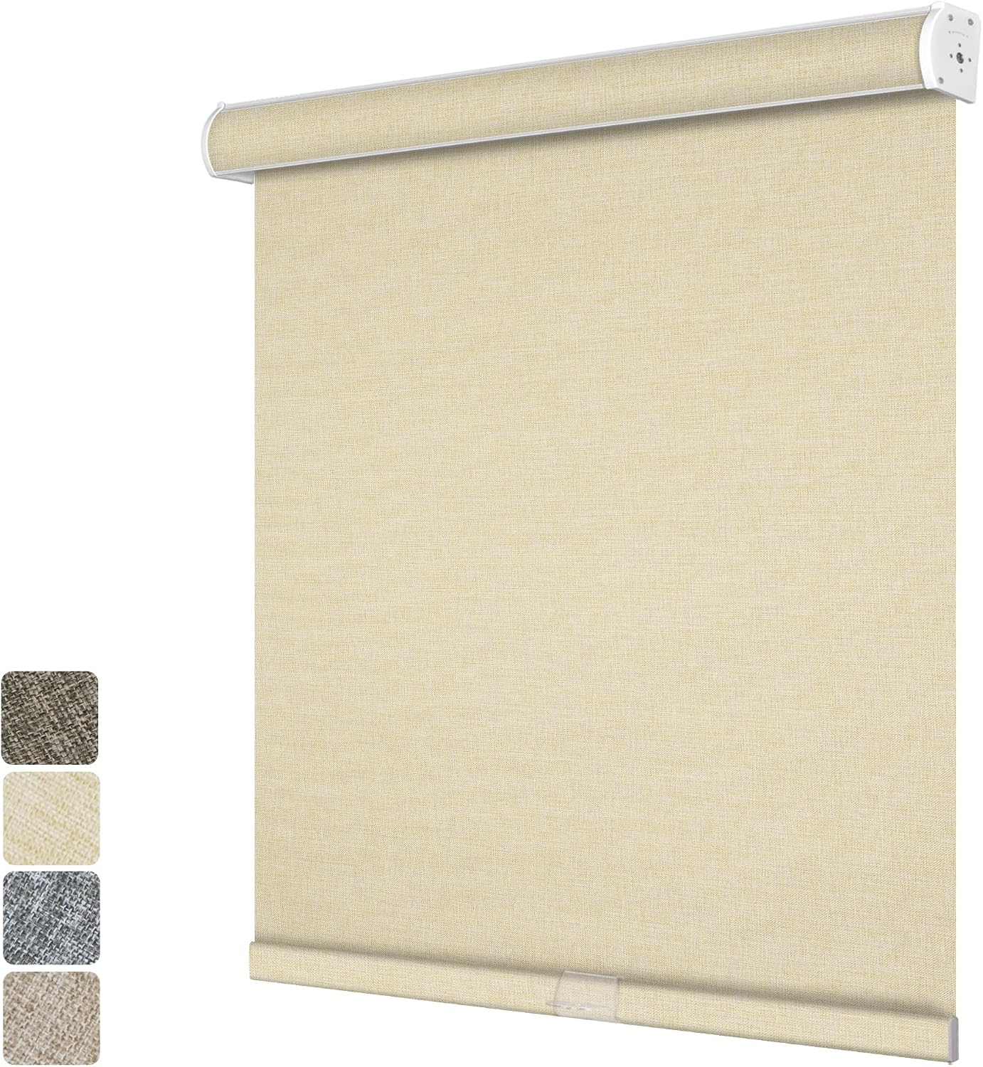 Beige Linen Light Filtering Roller Shades - Cordless & Thermal
