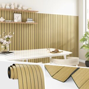 Wallercity Light Yellow Teak 3D Peel & Stick Panels