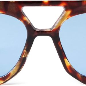 Aviator Sunglasses Hexagon Frame Blue Unisex