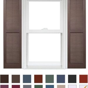Polaris 14.5in x 67in Chocolate Vinyl Shutters - 1 Pair