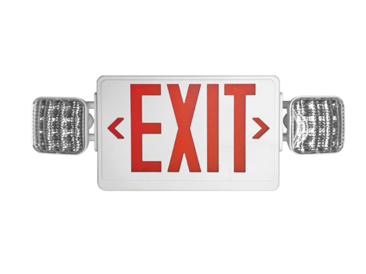 Howard Lighting Combo Exit Light - Red Letters