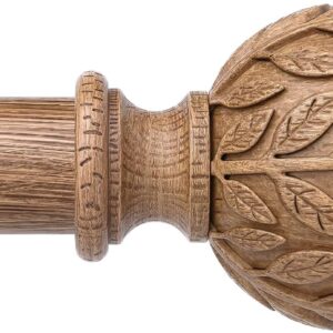 Boho Wood Curtain Rod 36-122in, Rustic Window Treatment