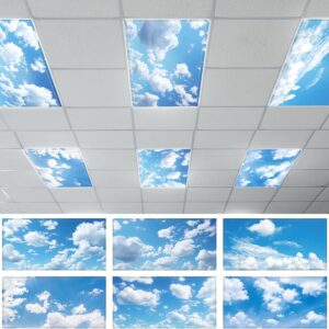 6 Blue Sky Cloud Light Covers, Magnetic Ceiling Filters