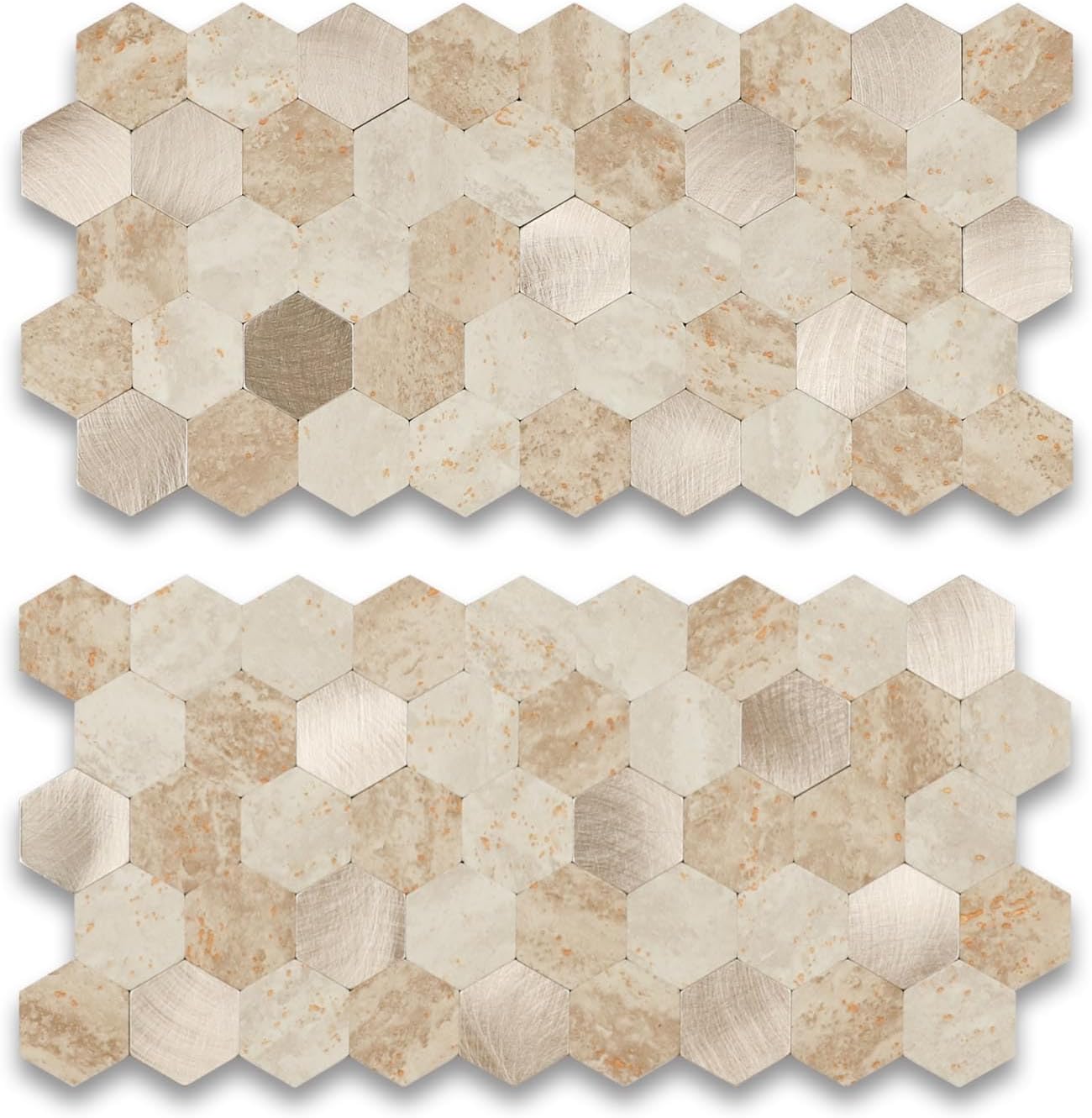 12-Piece Hexagon Peel & Stick Backsplash Tiles