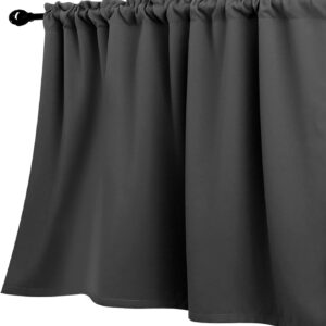 KOUFALL Blackout Window Curtains, 18" Charcoal Grey
