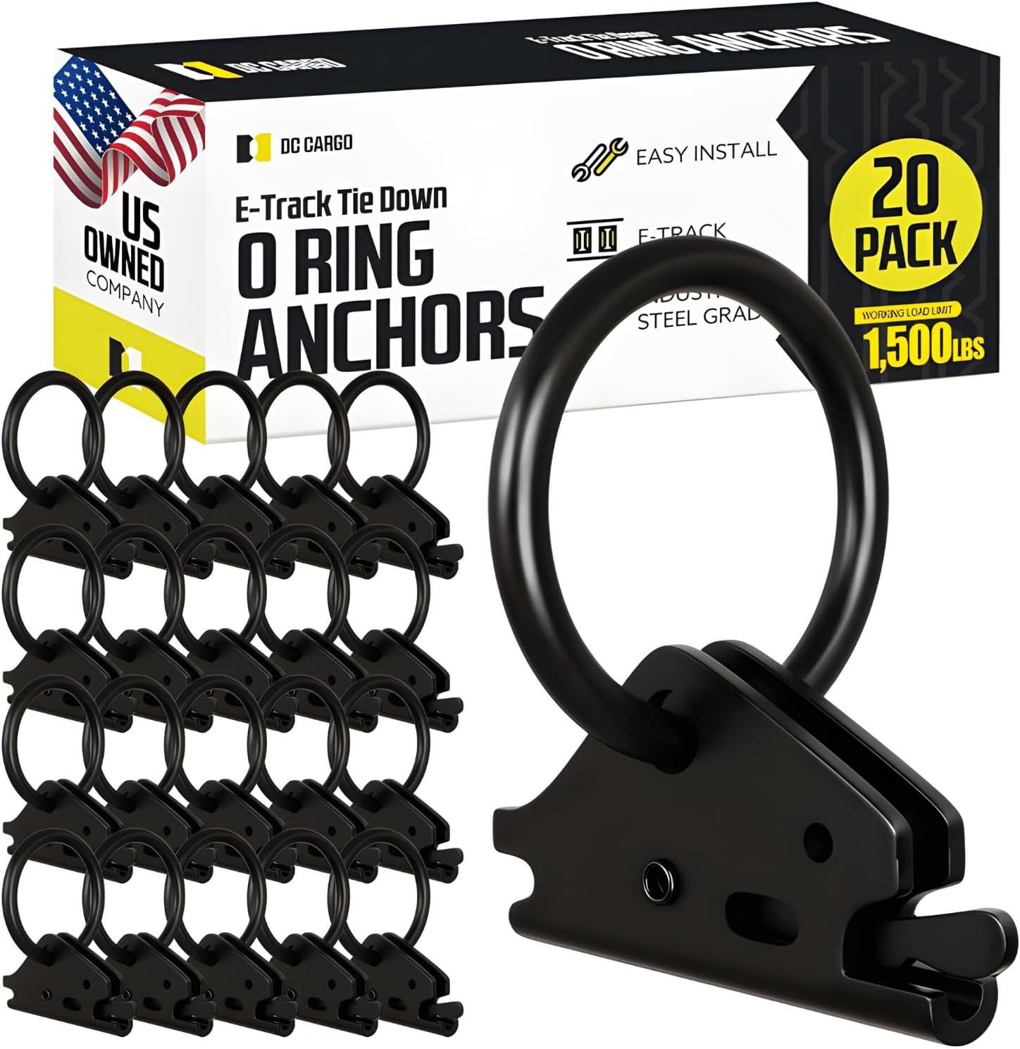 DC Cargo Mall Heavy-Duty O-Rings (20-Pack) - 4500Lbs