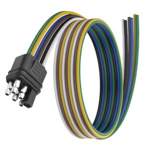 6-Way Square Trailer Plug Extension Cable - 3.2FT