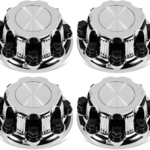 LEAPTREND 8-Lug Chrome Wheel Center Caps - Silverado/Sierra Fit