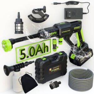 JOYSWAN Cordless Pressure Washer 1060 PSI, 5.0Ah Battery Powered
