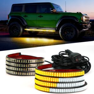 Emergency Strobe Light Strip 70in Amber/White