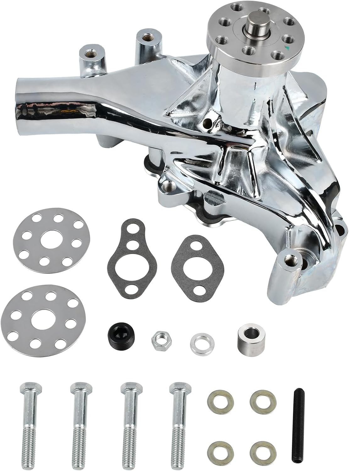 High-Volume Chrome Aluminum Water Pump for Chevy SBC 1969-87