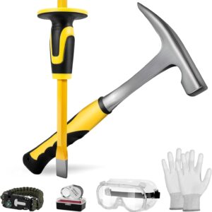 6-Piece Rock Hammer & Mining Starter Kit - Gold Prospecting Essentials