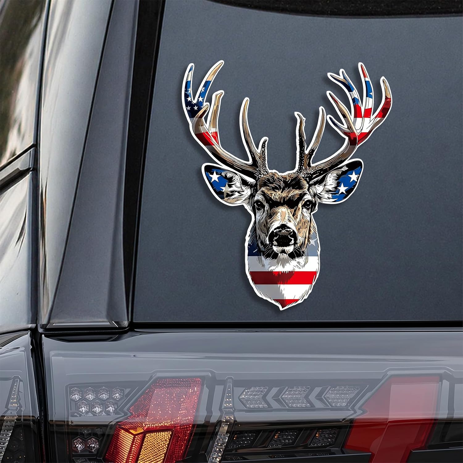 Funny Deer Head Car Stickers - Waterproof Vinyl Decals