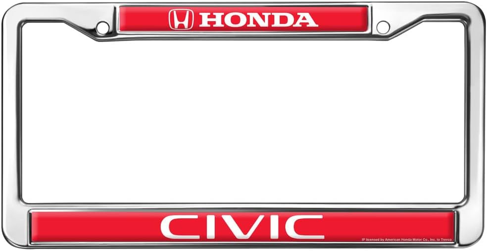 Honda Civic Red Standard License Plate Frame