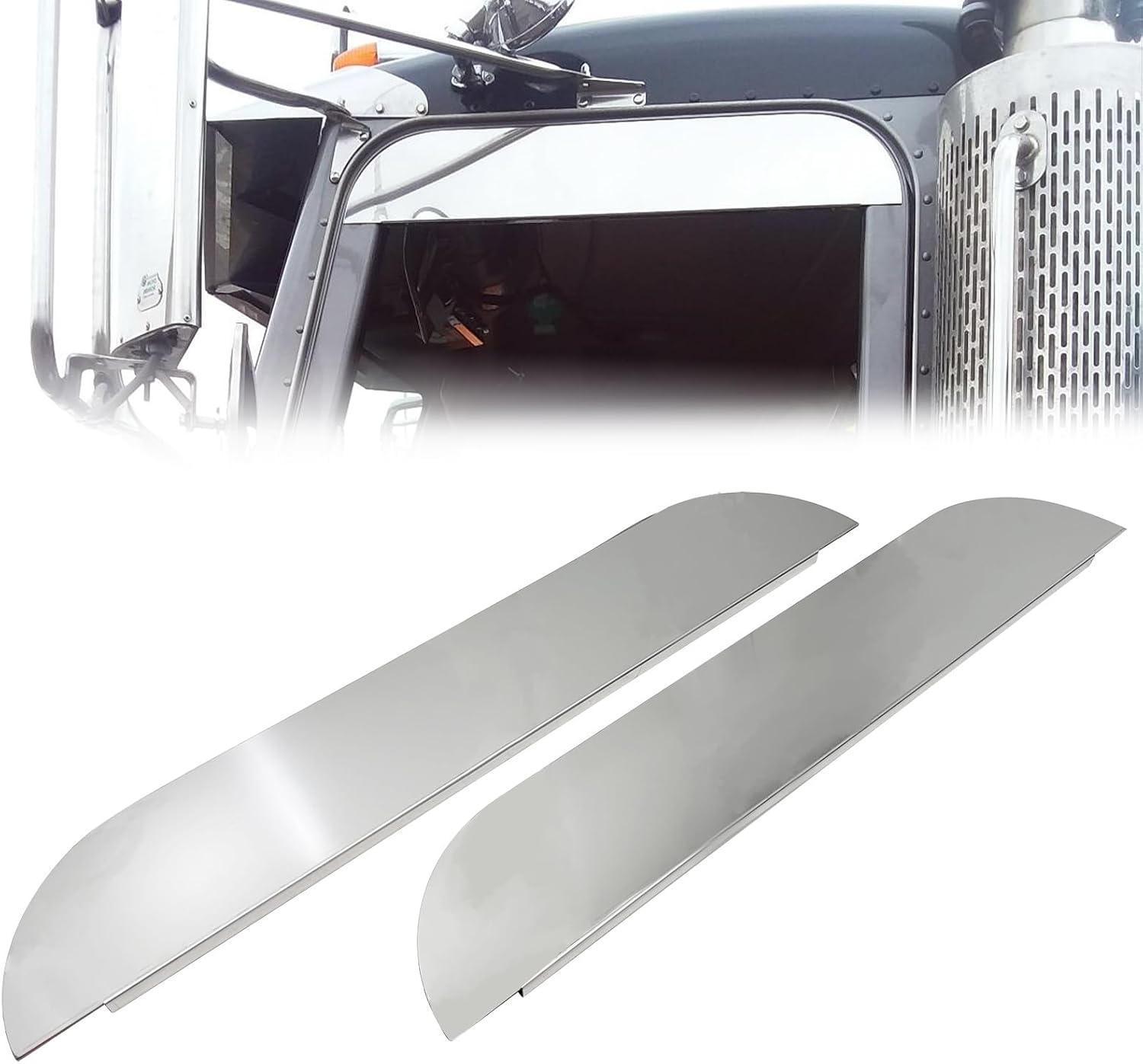 Stainless Steel Chopped Window Trim for Peterbilt 379/386/389