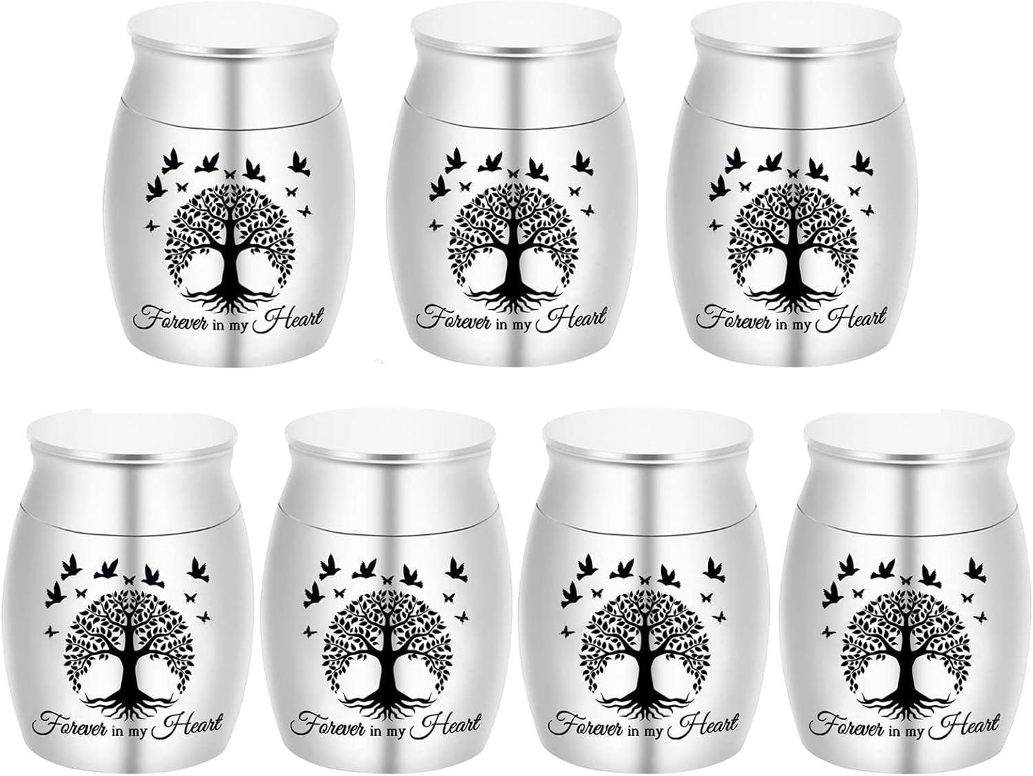 Tree of Life Keepsake Urn Set - 7pcs Stainless Steel