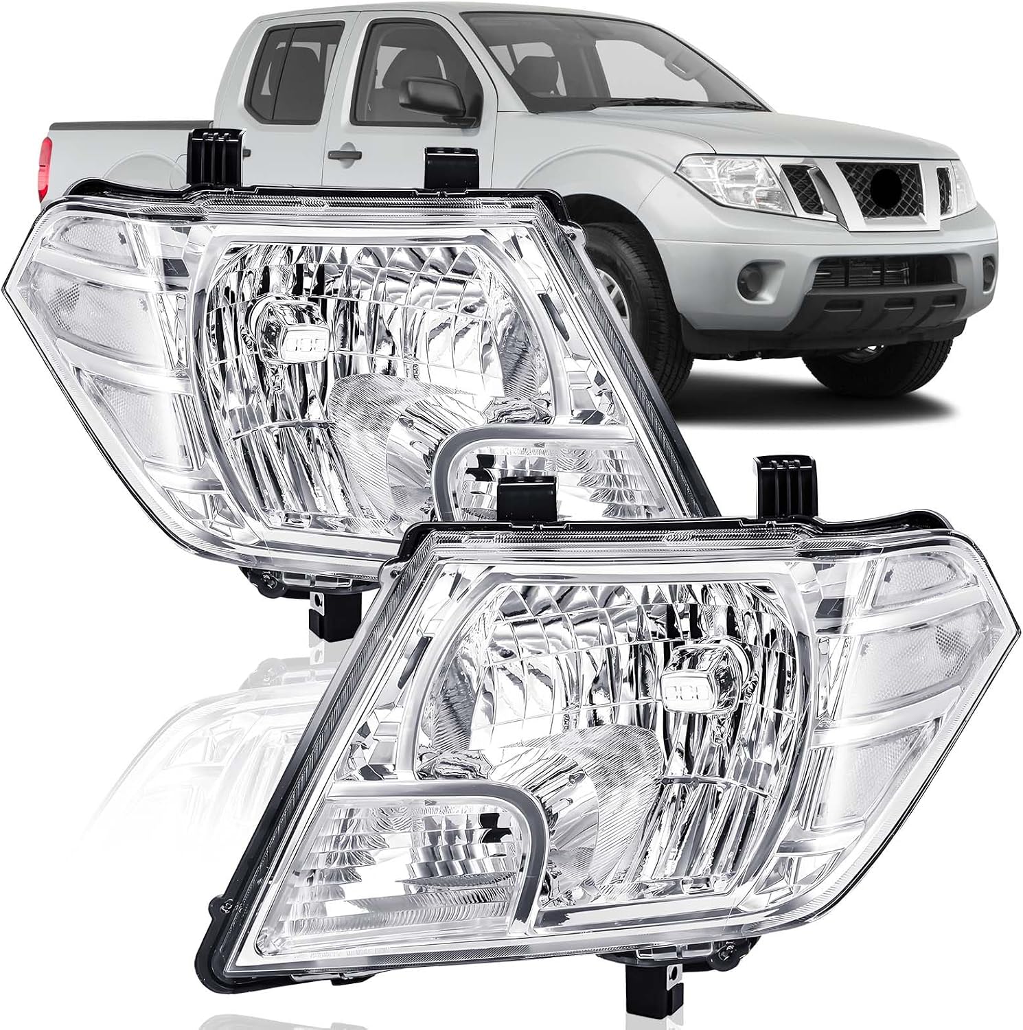 Nissan Frontier Headlights 2009-2021 Chrome Halogen Pair