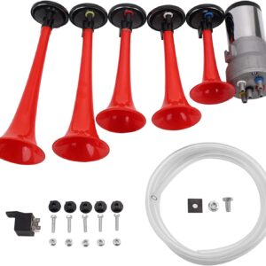 AOLIHAN La Cucaracha Air Horn System - 12V Red Musical Horn Kit
