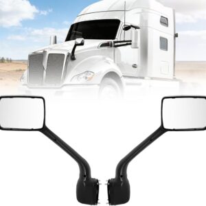 Chrome Hood Mirror Pair for Kenworth T680 & Peterbilt 579/587