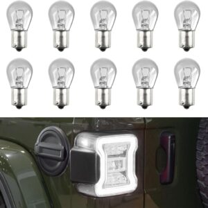 10Pcs 1156 Car Bulbs, P21W Turn Signal Brake Light - White