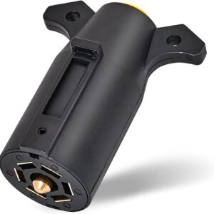 MECMO 7-Pin Trailer Plug, Male RV-Style Replacement Connector