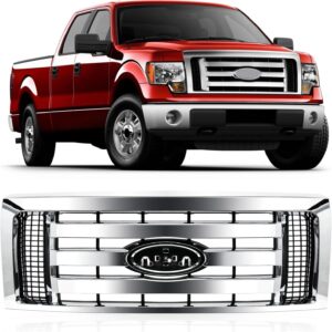 Chrome Front Bumper Grille Fits 2009-2014 Ford F-150 XLT